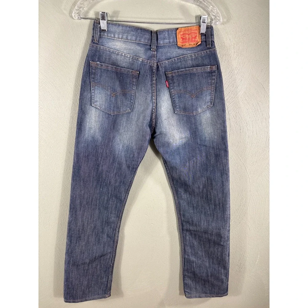 Levi's 514 Slim Straight Jeans Size 20 Slim W28 L30 Blue Medium Wash Classic NWT